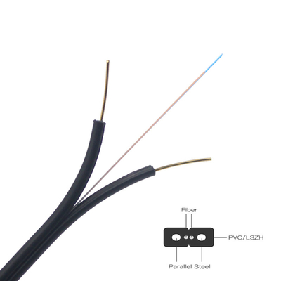 2 কোর G.657A1 FTTH ড্রপ ফাইবার অপটিক কেবল GJXH ইন্ডোর অপটিক্যাল ফাইবার কেবল